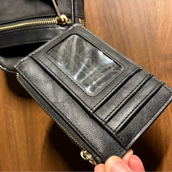 Black Leather and Nylon Pouch with wallet - Picture 9 of 10